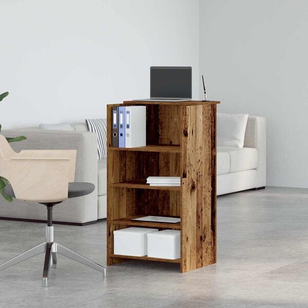 Recepciós pult antik fa 55x50x103,5 cm szerelt fa