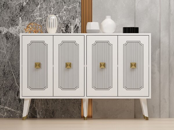 Hanah Home Console White Gold Derasi - Fehér, arany