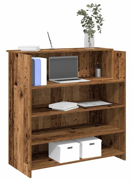Recepciós pult antik fa 100x50x103,5 cm szerelt fa