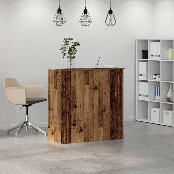 Recepciós pult antik fa 100x50x103,5 cm szerelt fa