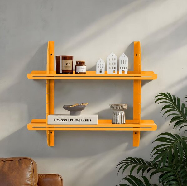 Hanah Home Dekoratív Fém Fali Polc Narancssárga Vlnt126R1028