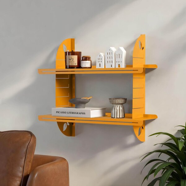 Hanah Home Dekoratív Fém Fali Polc Narancssárga Vlnt126R1028