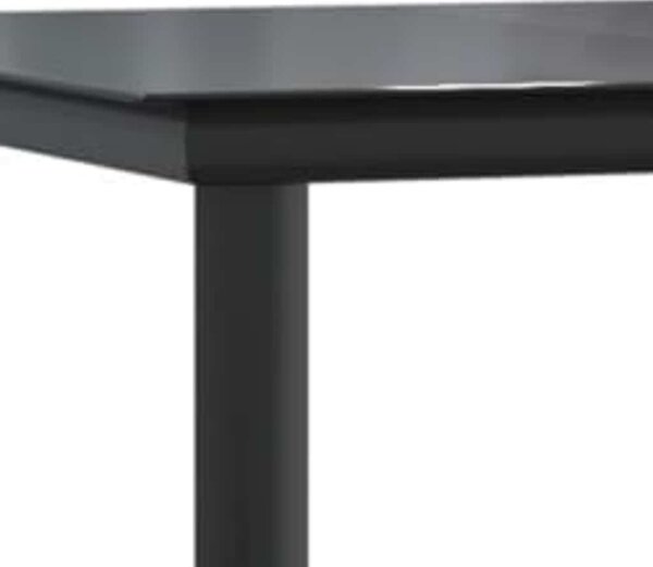 5 részes fekete polyrattan üveg kerti étkezőgarnitúra