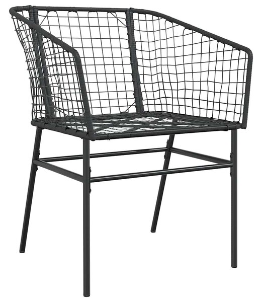 7 részes fekete polyrattan üveg kerti étkezőgarnitúra