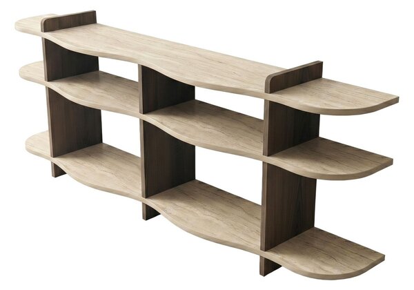 Hanah Home Console Travertine Walnut Flusso - Travertine, Walnut