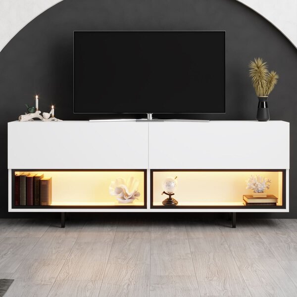 Hanah Home TV állvány Fehér Ekol Down - Fehér