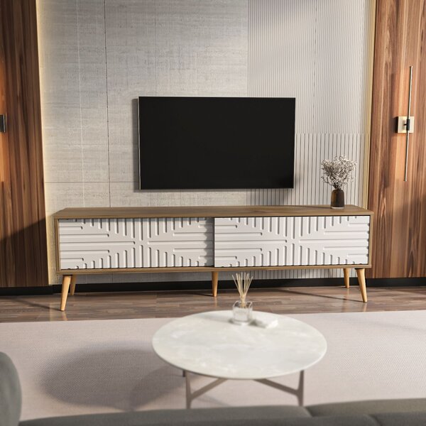 Hanah Home Riso TV állvány - dió, fehér