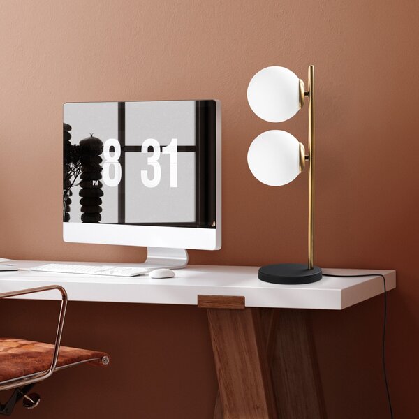 Opviq Asztali lámpa GoldWhiteBlack Dual 13761 - Fekete