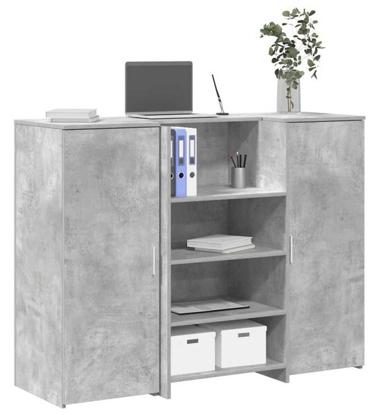 Recepciós pult betonszürke 135x50x103,5 cm szerelt fa