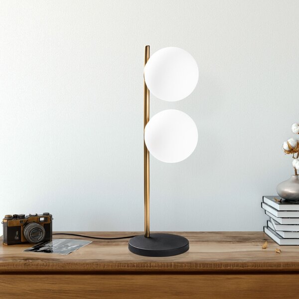Opviq Asztali lámpa GoldWhiteBlack Dual 13761 - Fekete