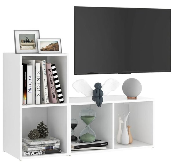 2 db fehér szerelt fa TV-szekrény 72 x 35 x 36,5 cm