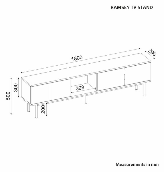 Hanah Home TV állvány Antracit Ramsey - Antracit