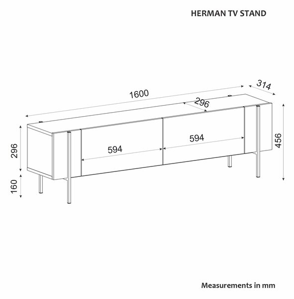 Hanah Home Herman TV állvány, antracit - Antracit