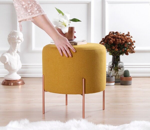 Atelier Del Sofa Puff Mustársárga Réz 49 - Mustársárga