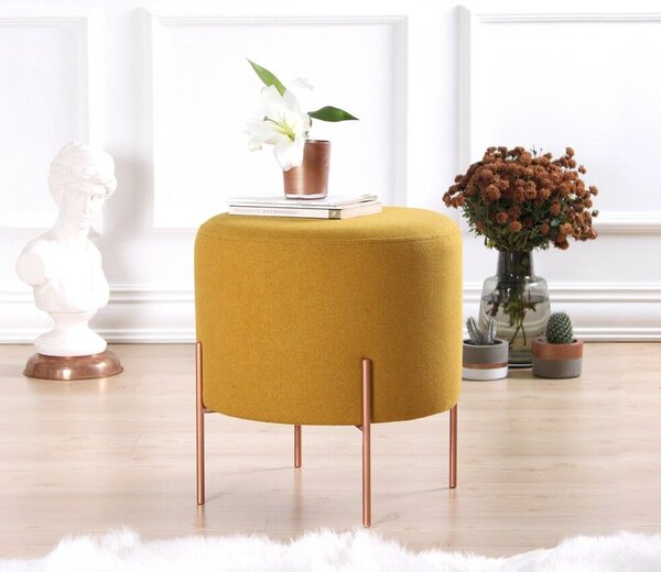 Atelier Del Sofa Puff Mustársárga Réz 49 - Mustársárga