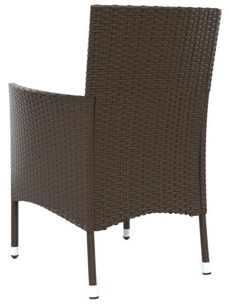 4 db barna polyrattan kerti szék párnákkal (csak Egyesült Királyság/Írország/FI/NO)