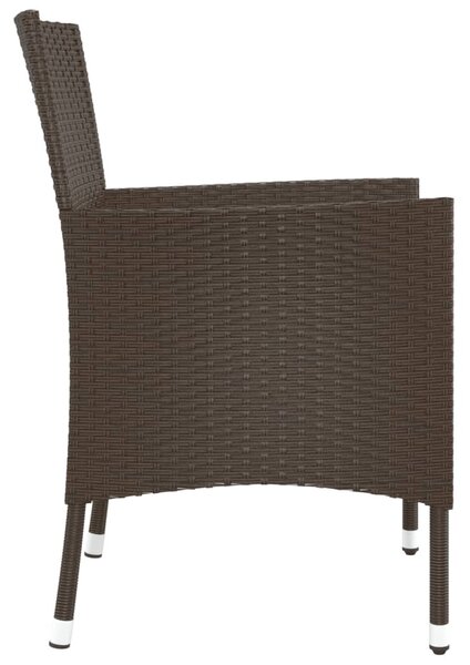 4 db barna polyrattan kerti szék párnákkal (csak Egyesült Királyság/Írország/FI/NO)