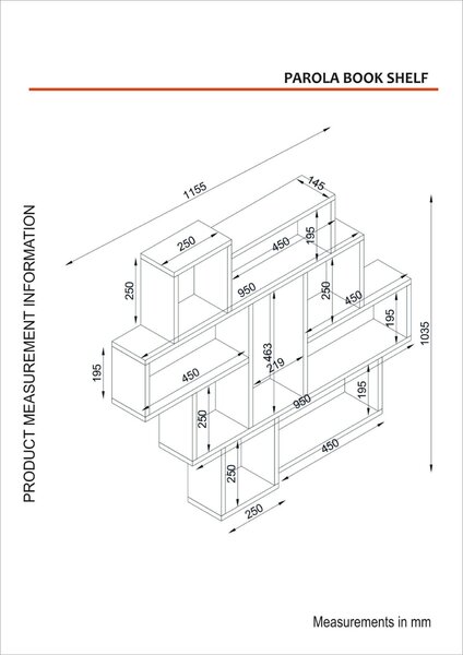 Hanah Home Wall Shelf Travertine Parola