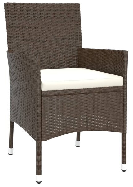 4 db barna polyrattan kerti szék párnákkal (csak Egyesült Királyság/Írország/FI/NO)