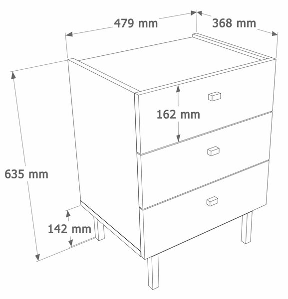Hanah Home Nightstand White Luke - LK2-W