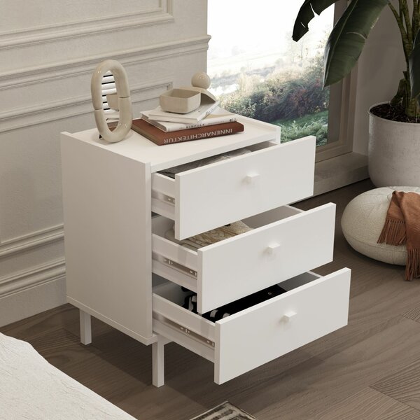 Hanah Home Nightstand White Luke - LK2-W