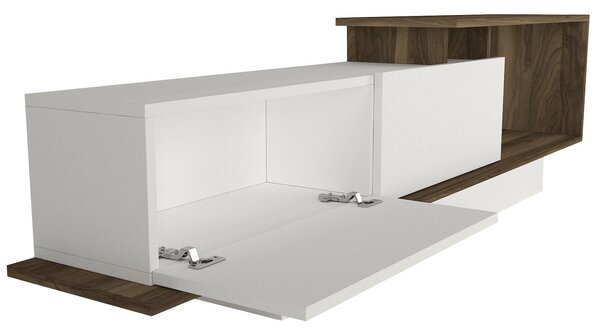 Hanah Home TV Unit White Walnut Asos - White, Walnut