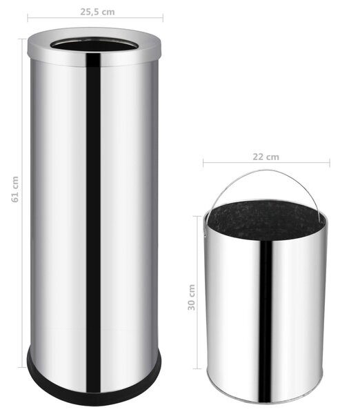 Rozsdamentes acél szemeteskuka 32 liter