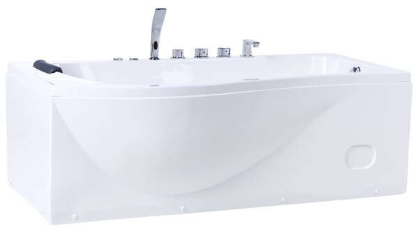 Sarok hidromasszázs kád LED világítással POZUELOS 170 x 90 cm Fehér