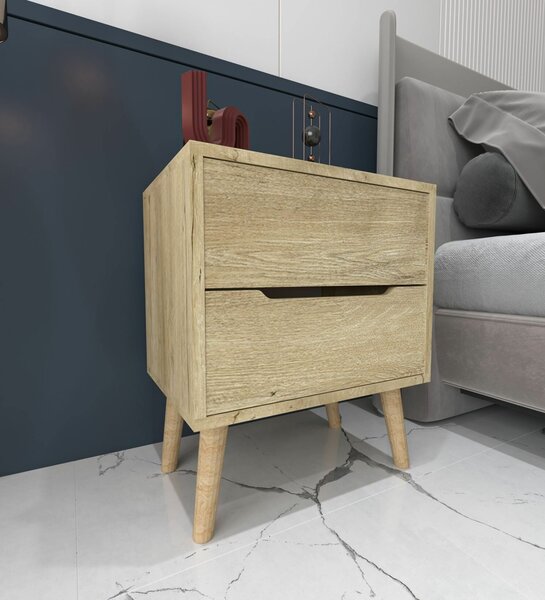 Hanah Home Nightstand Sapphire Oak Flora - Sapphire Oak