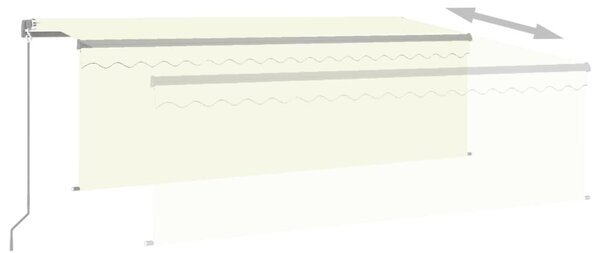 Krémszínű kézzel kihúzható napellenző redőnnyel 4 x 3 m