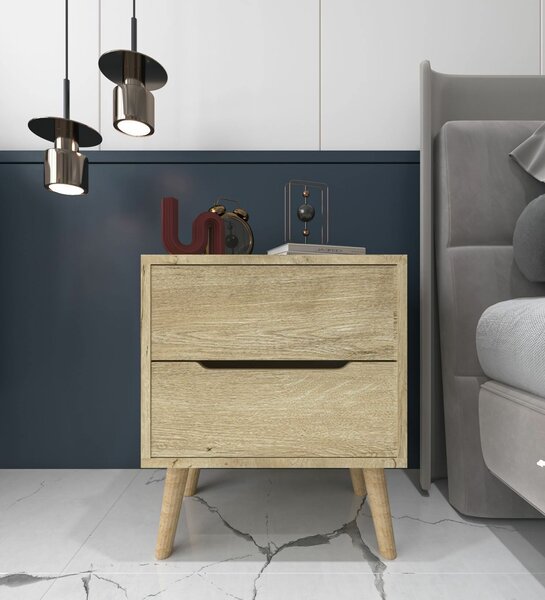 Hanah Home Nightstand Sapphire Oak Flora - Sapphire Oak