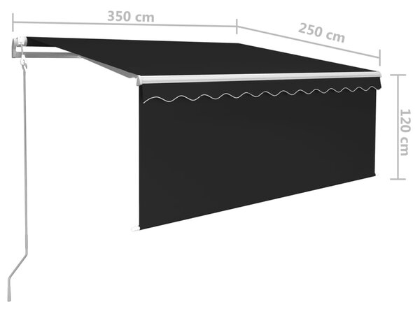 Antracitszürke automata napellenző redőnnyel 3,5 x 2,5 m