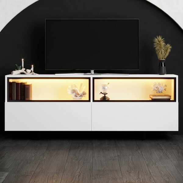 Hanah Home TV Stand White Ekol Up - White