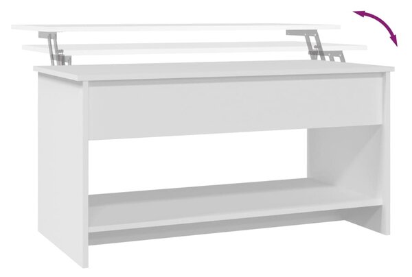 Fehér szerelt fa dohányzóasztal 102x50x52,5 cm
