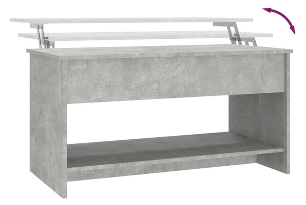 Betonszürke szerelt fa dohányzóasztal 102x50x52,5 cm