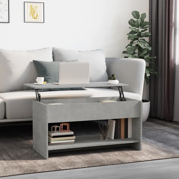 Betonszürke szerelt fa dohányzóasztal 102x50x52,5 cm