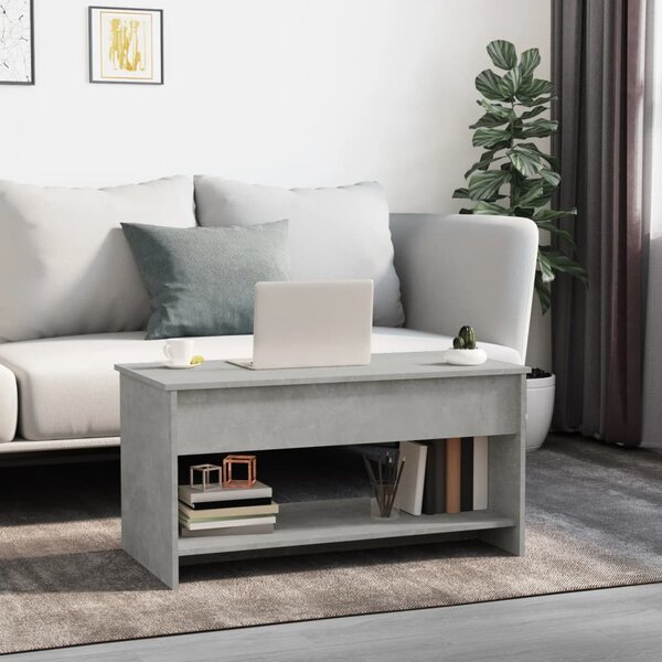 Betonszürke szerelt fa dohányzóasztal 102x50x52,5 cm