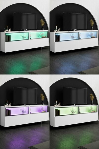 Hanah Home TV Stand White Ekol Up - White