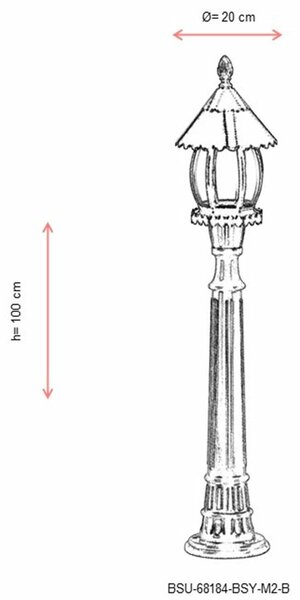 Opviq Kültéri állólámpa Fekete BSU-68184-BSY-M2-B