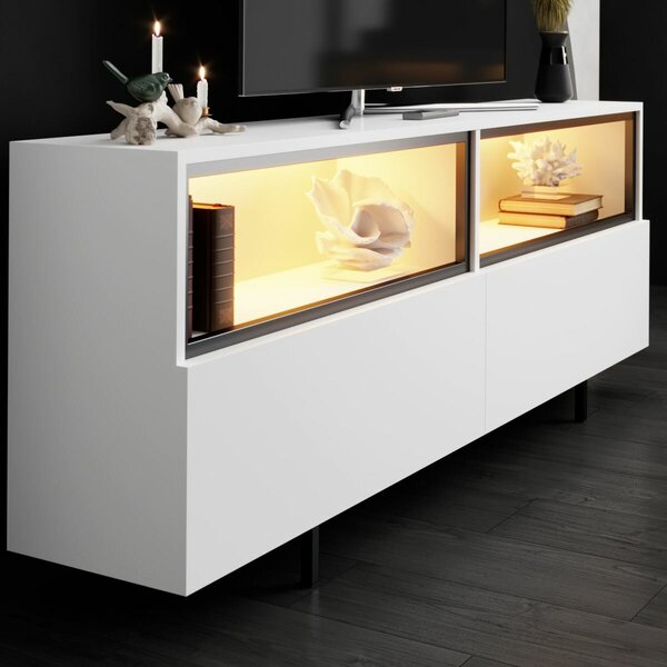 Hanah Home TV Stand White Ekol Up - White