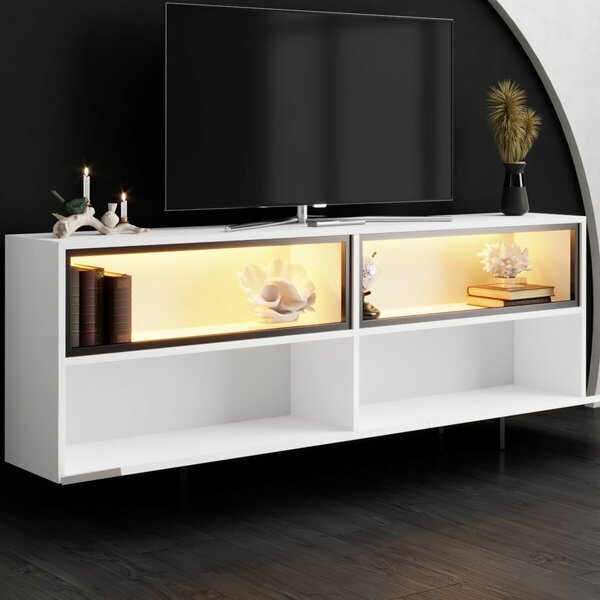 Hanah Home TV Stand White Ekol Up - White