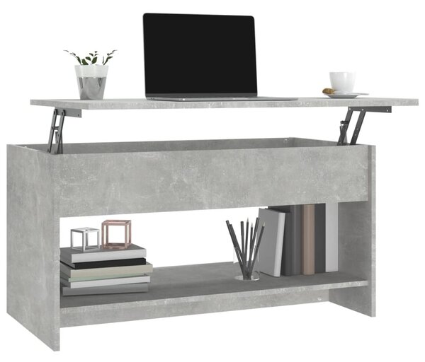 Betonszürke szerelt fa dohányzóasztal 102x50x52,5 cm