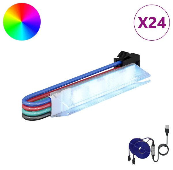 LED szalag 12 db Fekete és Többszínű Réz és műanyag