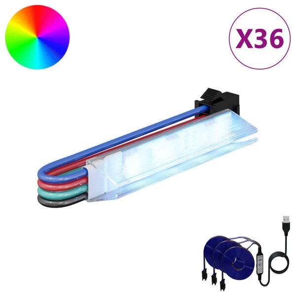 LED szalag 12 db Fekete és Többszínű Réz és műanyag
