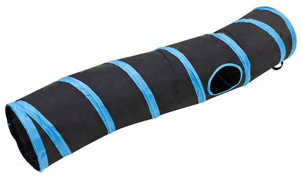 Fekete és kék S-alakú poliészter macskaalagút 122 cm