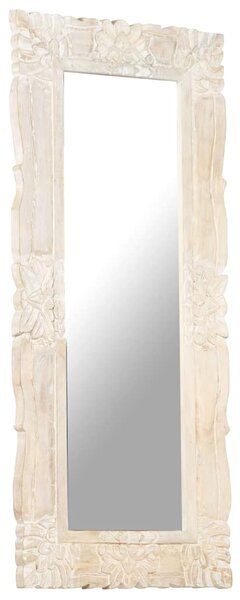 Fehér tömör mangófa tükör 110 x 50 cm