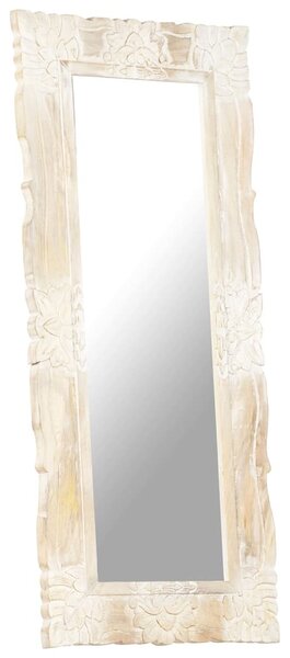 Fehér tömör mangófa tükör 110 x 50 cm