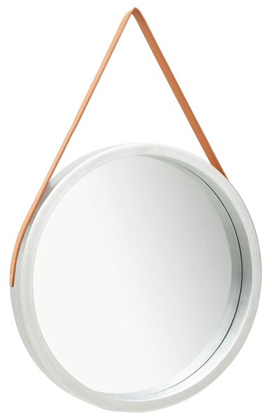 Ezüstszínű fali tükör pánttal 60 cm