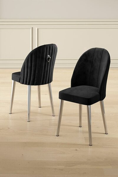 Hanah Home szék szett (2 db) Fekete króm Mara - Fekete, króm