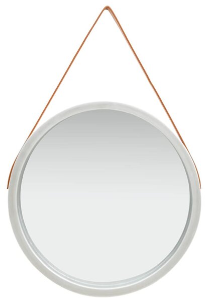 Ezüstszínű fali tükör pánttal 60 cm
